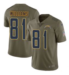 Youth Nike Los Angeles Chargers #81 Mike Williams Limited Olive 2017 Salute to Service NFL Jersey