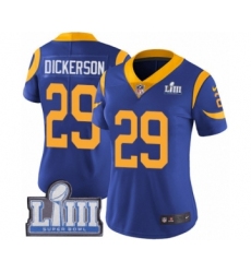 Women's Nike Los Angeles Rams #29 Eric Dickerson Royal Blue Alternate Vapor Untouchable Limited Player Super Bowl LIII Bound NFL Jersey
