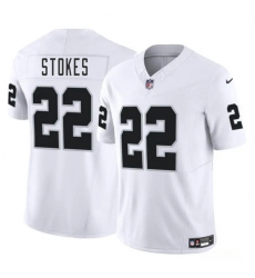 Men's Las Vegas Raiders #22 Eric Stokes White 2025 F.U.S.E. Vapor Football Stitched Jersey