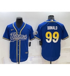 Men's Los Angeles Rams #99 Aaron Donald Blue Stitched Cool Base Nike Baseball Jersey