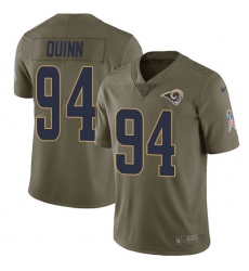 Men's Nike Los Angeles Rams #94 Robert Quinn Limited Olive 2017 Salute to Service NFL Jersey