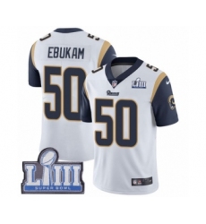 Men's Nike Los Angeles Rams #50 Samson Ebukam White Vapor Untouchable Limited Player Super Bowl LIII Bound NFL Jersey