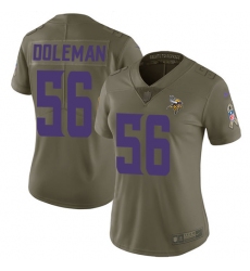 Women's Nike Minnesota Vikings #56 Chris Doleman Limited Olive 2017 Salute to Service NFL Jersey