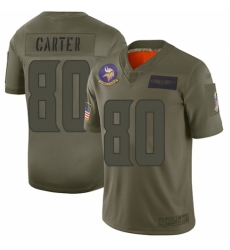 Men's Minnesota Vikings #80 Cris Carter Limited Camo 2019 Salute to Service Football Jersey