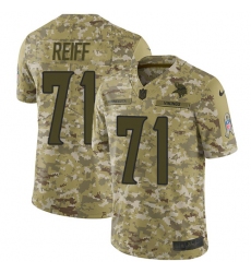 Youth Nike Minnesota Vikings #71 Riley Reiff Limited Camo 2018 Salute to Service NFL Jersey