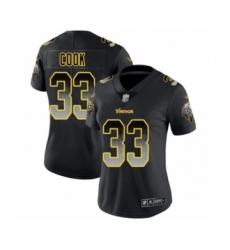 Women's Minnesota Vikings #33 Dalvin Cook Limited Black Smoke Fashion Football Jersey