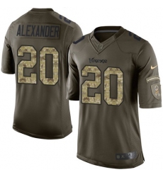 Youth Nike Minnesota Vikings #20 Mackensie Alexander Elite Green Salute to Service NFL Jersey
