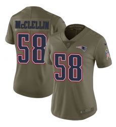Women's Nike New England Patriots #58 Shea McClellin Limited Olive 2017 Salute to Service NFL Jersey