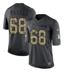 Men's Nike New England Patriots #68 LaAdrian Waddle Limited Black 2016 Salute to Service NFL Jersey