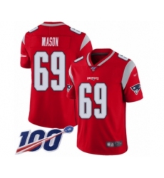 Youth New England Patriots #69 Shaq Mason Limited Red Inverted Legend 100th Season Football Jersey