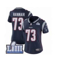 Women's Nike New England Patriots #73 John Hannah Navy Blue Team Color Vapor Untouchable Limited Player Super Bowl LIII Bound NFL Jersey