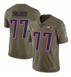 Youth Nike New England Patriots #77 Nate Solder Limited Olive 2017 Salute to Service NFL Jersey