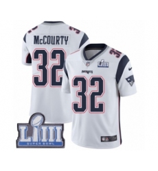 Men's Nike New England Patriots #32 Devin McCourty White Vapor Untouchable Limited Player Super Bowl LIII Bound NFL Jersey