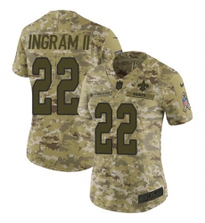 Women's Nike New Orleans Saints #22 Mark Ingram Limited Camo 2018 Salute to Service NFL Jersey