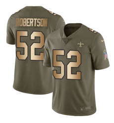 Men's Nike New Orleans Saints #52 Craig Robertson Limited Olive/Gold 2017 Salute to Service NFL Jersey