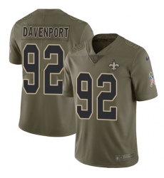 Nike New Orleans Saints #92 Marcus Davenport Olive Men's Stitched NFL Limited 2017 Salute To Service Jersey