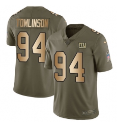 Youth Nike New York Giants #94 Dalvin Tomlinson Limited Olive/Gold 2017 Salute to Service NFL Jersey