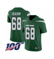 Men's New York Jets #68 Kelvin Beachum Green Team Color Vapor Untouchable Limited Player 100th Season Football Jersey