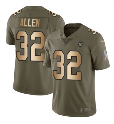 Men's Nike Oakland Raiders #32 Marcus Allen Limited Olive/Gold 2017 Salute to Service NFL Jersey