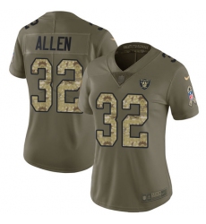 Women's Nike Oakland Raiders #32 Marcus Allen Limited Olive/Camo 2017 Salute to Service NFL Jersey