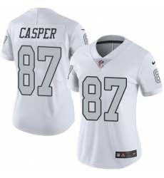 Women's Nike Oakland Raiders #87 Dave Casper Limited White Rush Vapor Untouchable NFL Jersey