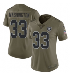 Women's Nike Oakland Raiders #33 DeAndre Washington Limited Olive 2017 Salute to Service NFL Jersey
