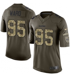 Men's Nike Oakland Raiders #95 Jihad Ward Elite Green Salute to Service NFL Jersey
