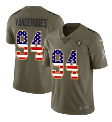 Men's Nike Oakland Raiders #94 Eddie Vanderdoes Limited Olive/USA Flag 2017 Salute to Service NFL Jersey