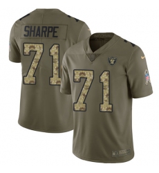 Youth Nike Oakland Raiders #71 David Sharpe Limited Olive/Camo 2017 Salute to Service NFL Jersey
