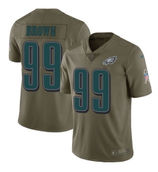 Men's Nike Philadelphia Eagles #99 Jerome Brown Limited Olive 2017 Salute to Service NFL Jersey
