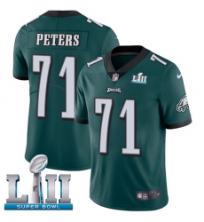 Men's Nike Philadelphia Eagles #71 Jason Peters Midnight Green Team Color Vapor Untouchable Limited Player Super Bowl LII NFL Jersey