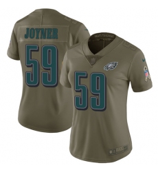 Women's Nike Philadelphia Eagles #59 Seth Joyner Limited Olive 2017 Salute to Service NFL Jersey