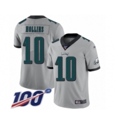 Youth Philadelphia Eagles #10 Mack Hollins Limited Silver Inverted Legend 100th Season Football Jersey
