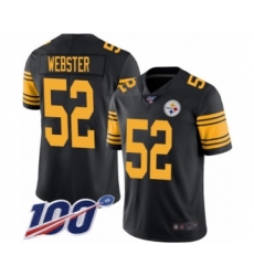 Men's Pittsburgh Steelers #52 Mike Webster Limited Black Rush Vapor Untouchable 100th Season Football Jersey
