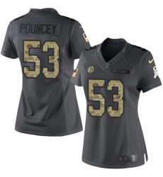 Women's Nike Pittsburgh Steelers #53 Maurkice Pouncey Limited Black 2016 Salute to Service NFL Jersey