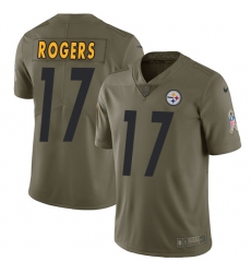 Men's Nike Pittsburgh Steelers #17 Eli Rogers Limited Olive 2017 Salute to Service NFL Jersey
