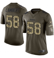 Men's Nike Pittsburgh Steelers #58 Jack Lambert Elite Green Salute to Service NFL Jersey