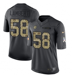 Youth Nike Pittsburgh Steelers #58 Jack Lambert Limited Black 2016 Salute to Service NFL Jersey