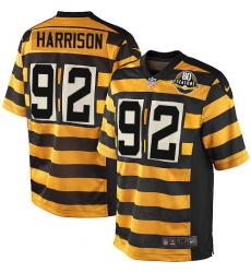 Youth Nike Pittsburgh Steelers #92 James Harrison Limited Yellow/Black Alternate 80TH Anniversary Throwback NFL Jersey