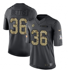 Youth Nike Pittsburgh Steelers #36 Jerome Bettis Limited Black 2016 Salute to Service NFL Jersey