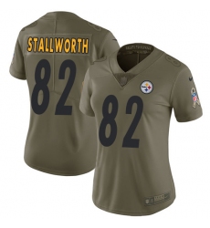 Women's Nike Pittsburgh Steelers #82 John Stallworth Limited Olive 2017 Salute to Service NFL Jersey