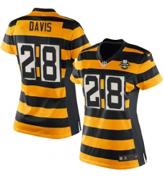 Women's Nike Pittsburgh Steelers #28 Sean Davis Limited Yellow/Black Alternate 80TH Anniversary Throwback NFL Jersey