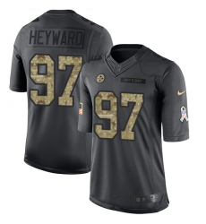 Youth Nike Pittsburgh Steelers #97 Cameron Heyward Limited Black 2016 Salute to Service NFL Jersey