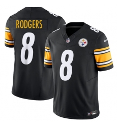 Men's Pittsburgh Steelers #8 Aaron Rodgers Black 2025 F.U.S.E. Vapor Limited Football Stitched Jersey