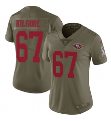 Women's Nike San Francisco 49ers #67 Daniel Kilgore Limited Olive 2017 Salute to Service NFL Jersey