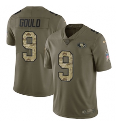 Men's Nike San Francisco 49ers #9 Robbie Gould Limited Olive/Camo 2017 Salute to Service NFL Jersey
