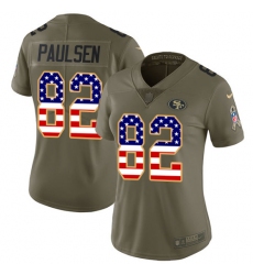 Women's Nike San Francisco 49ers #82 Logan Paulsen Limited Olive/USA Flag 2017 Salute to Service NFL Jersey