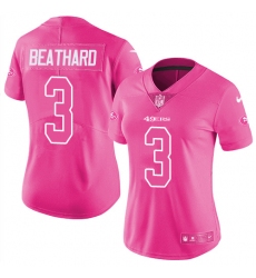 Women's Nike San Francisco 49ers #3 C. J. Beathard Limited Pink Rush Fashion NFL Jersey