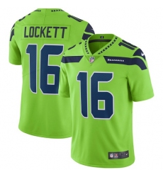 Men's Nike Seattle Seahawks #16 Tyler Lockett Limited Green Rush Vapor Untouchable NFL Jersey