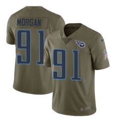 Youth Nike Tennessee Titans #91 Derrick Morgan Limited Olive 2017 Salute to Service NFL Jersey